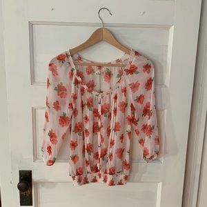 Hollister Sheer Floral Top Size M